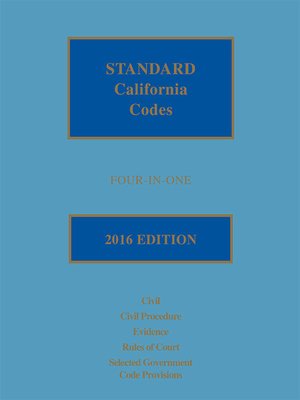 cover image of Matthew Bender Standard California Codes
